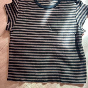 Striped Kids T-Shirt - Black and Tan